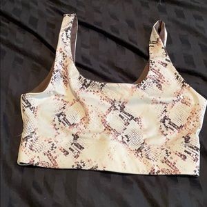 fabletics reversible snake print sports bra